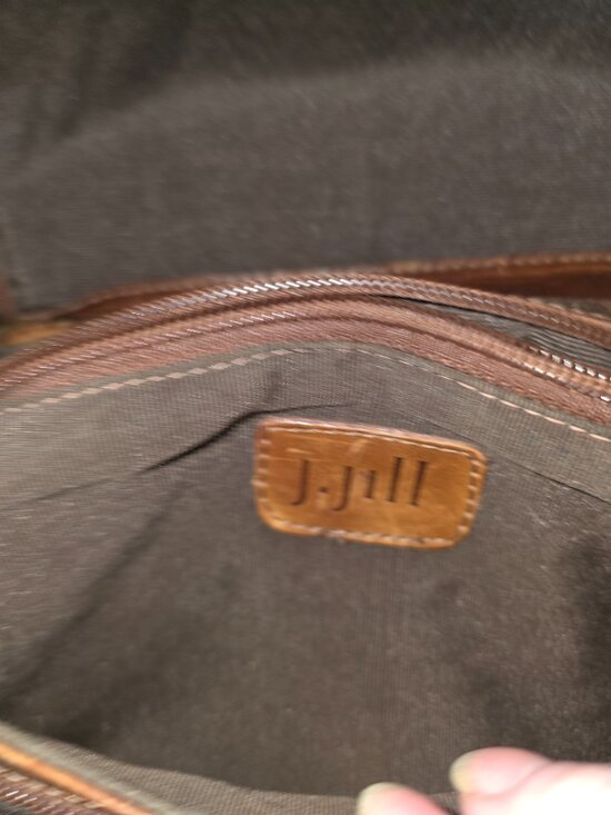 Vintage J. Jill Tapestry Leather Sling Bag Boho Southwestern Purse